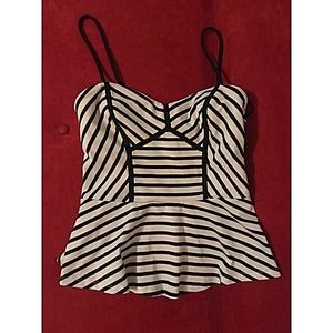 Bebe Striped Peplum Top